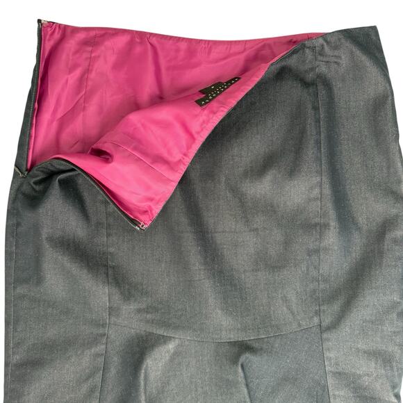 Vtg Apostrophe Blazer Skirt Suit Women Sz 8 Dark Blue Hot Pink Office 90s Work - Picture 12 of 16